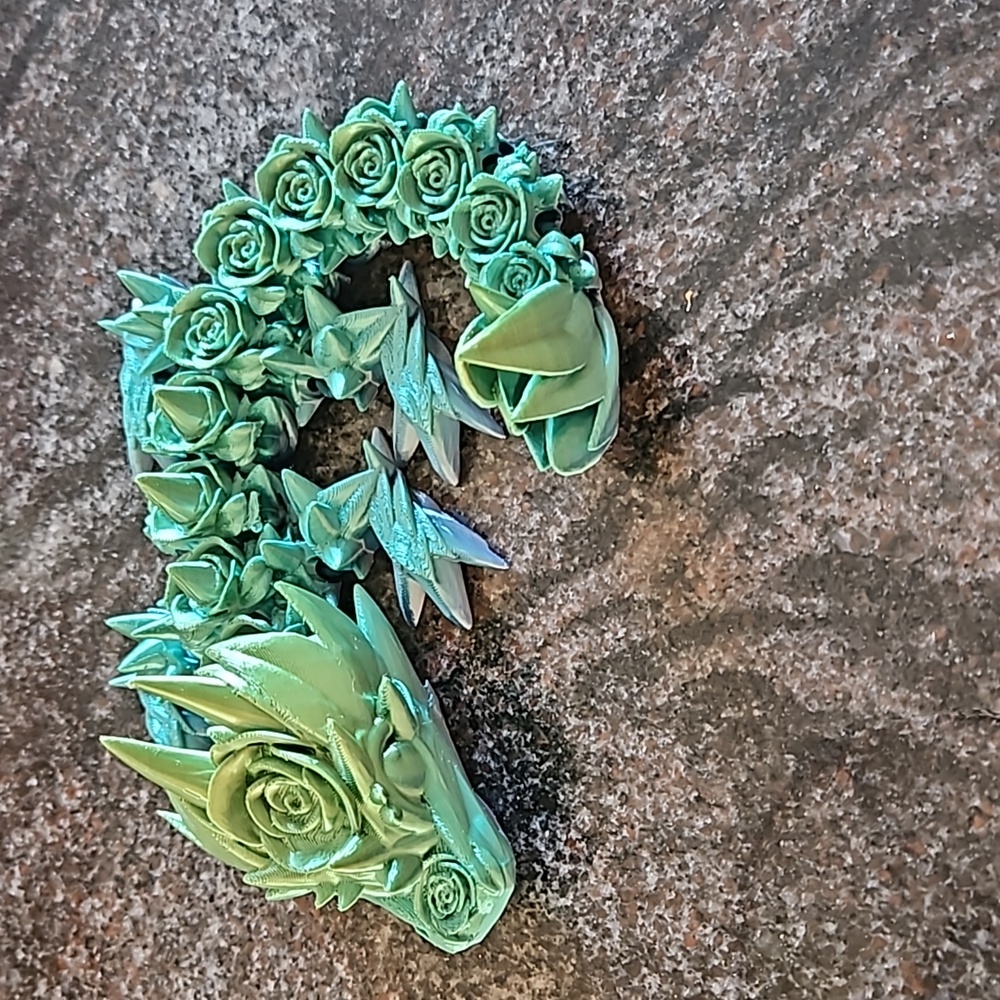 Baby Rose Dragon 3D Printed Figure - Picture 5 of 8